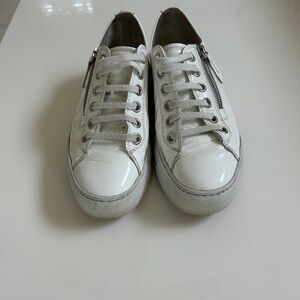 Paul Green Harper Women’s Sneaker US 7.5 White Leather Zipper